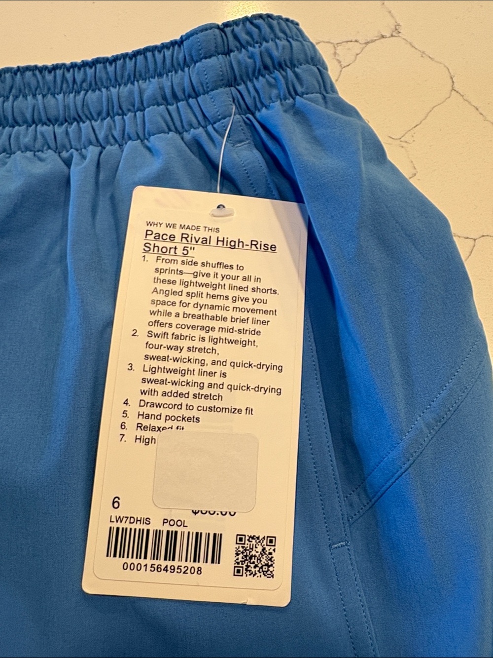 Lululemon Pace Rival High Rise Shorts 5” ~ 6 ~ Pool Party - Picture 5 of 15